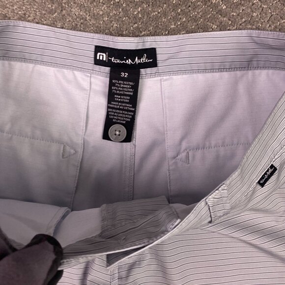 Travis Mathew Beck Shorts Men's 32 Gray Stripes Stretch Golf Performance Wear - Picture 5 of 11